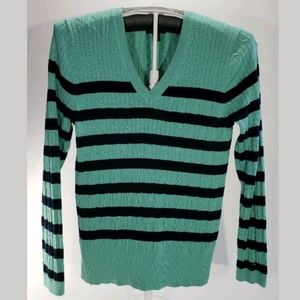 Tommy Hilfiger Women's Sweater Sage Green Navy